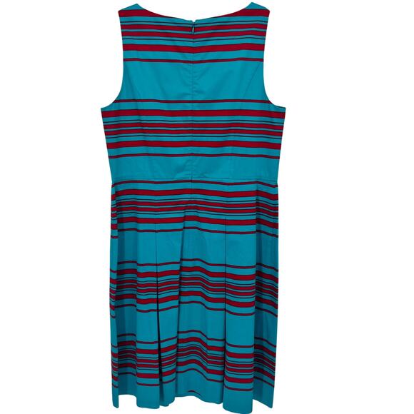 Talbots Aqua Blue & Red Sleeveless Dress 10P - Picture 2 of 7